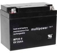 MultiPower MP20-6 A9621 Bleiakku 6 V 20 Ah Blei-Vlies (AGM) (B x H x T) 157 x 125 x 83 mm M5-Schraubanschluss Wartungsfrei, Geringe Selbstentladung