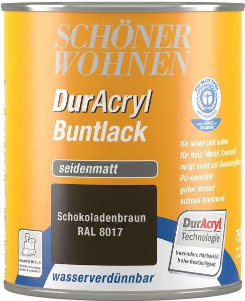 SCHÖNER WOHNEN DurAcryl Buntlack 750 ml Schokobraun seidenmatt