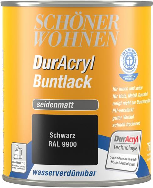 SCHÖNER WOHNEN DurAcryl Buntlack 750 ml schwarz seidenmatt