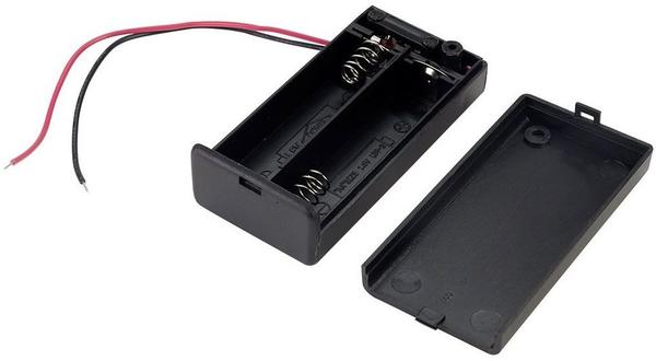 TRU Components SBH-321-3AS Batteriebox 2x Mignon (AA) Kabel