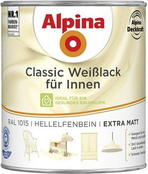 Alpina Farben Wei&szlig;lack Classic f&uuml;r Innen 750 ml, seidenmatt