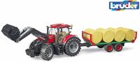 Bruder Case IH Optum 300CVX mit Frontlader und Ballentransportanhänger