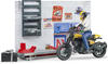bruder 62102, bworld 62102 - Motorradwerkstatt mit Scrambler Ducati Full...