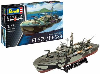 REVELL 05165 Patrol Torpedo Boat PT-588/PT-579, Schiffsmodellbausatz 1:72, 34,1 cm originalgetreuer Modellbausatz für Fortgeschrittene, unlackiert, 1/72