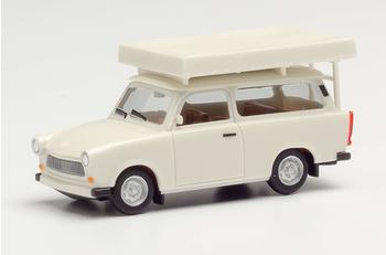 HERPA Trabant 601 Universal mit Dachzelt im Fahrzustand perlweiß 024181-002 H0