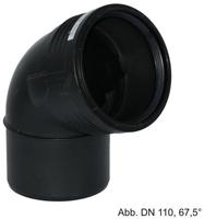 Geberit Silent-PP Bogen 67,5 Grad DN40 mit Muffe 390123141