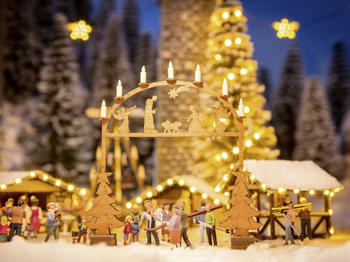Noch Weihnachtsmarkt-Eingangsbogen Lasercutbausatz (14681)