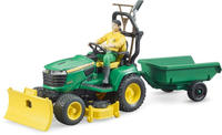 Bruder 62104 - Bworld John Deere Rasentraktor mit Anh&auml;nger und G&auml;rtner - 1:16