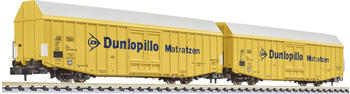 Liliput 2-tlg. Set Güterwagen Hbbks (mittel) "Dunlopillo", DB, Ep. IV (L260160)
