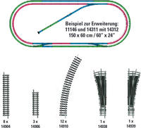 MiniTrix 14312 N Gleis Erg&auml;nzungs-Set, Grau