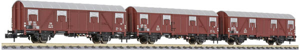 Liliput L260137 N 3er-Set gedeckte Güterwagen Glmhs 50 der DB