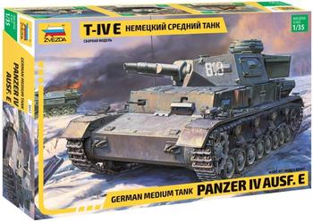 Zvezda 500783641 - 1:35 Panzer IV Ausf.E (Sd.Kfz.161) Germ., Modellbau, Bausatz, Standmodellbau, Hobby, Basteln, Plastikbausatz,Unlackiert