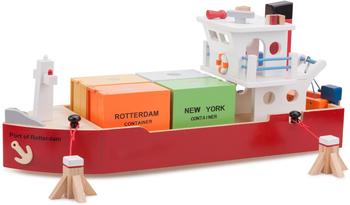 Eitech New Classic Toys - Harbor Line Containerschiff mit 4 Containern (10900)