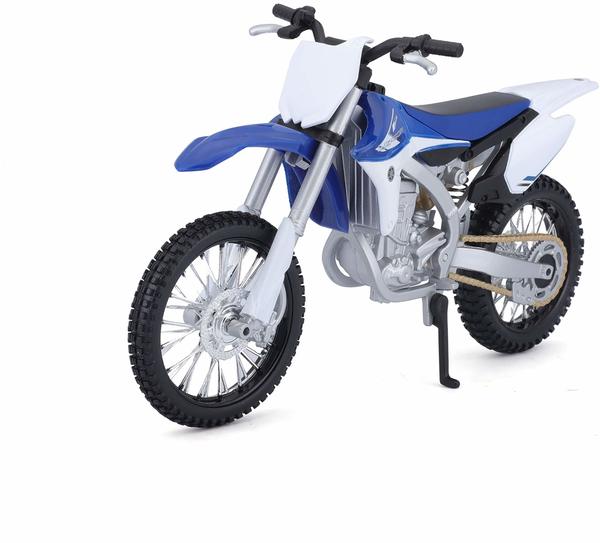 Bauer Spielwaren 2049744 Maisto Yamaha YZ450F: Originalgetreues Motorradmodell 1:12, mit beweglichem Ständer, Federung und frei rollenden Rädern, 17 cm, blau (5-13021)