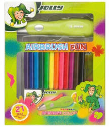 Jolly Airbrushset für Kinder 12 Stifte & Schablonen