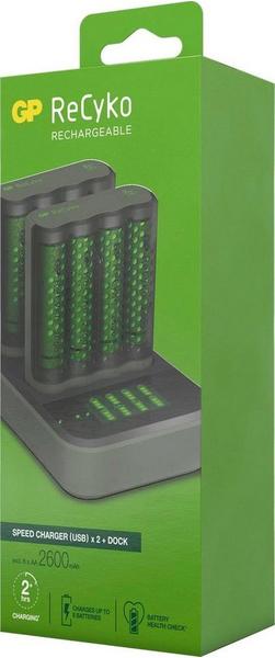 GP Batteries Ladegerät für Batterien Haushaltsbatterie USB