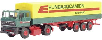 Kibri Raba Zugmaschine 2-achs mit Planenauflieger Hungarocamion H0 (14699)