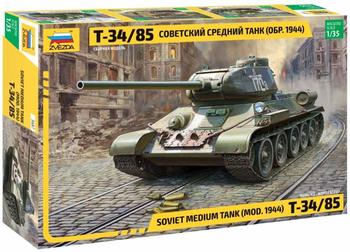 Zvezda 500783687 - 1:35 T-34/85 Soviet medium tank, Modellbau, Bausatz, Standmodellbau, Hobby, Basteln, Plastikbausatz