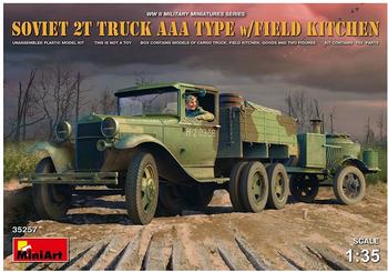 Miniart 35257 Modellbausatz Soviet 2 t Truck AAA Type w/Field Kitche