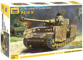 Zvezda 500785017 - 1:72 Panzer IV Ausf.H (Sd.Kfz.161/2), Modellbau, Bausatz, Standmodellbau, Hobby, Basteln, Plastikbausatz