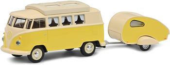 Schuco 452026700 VW T1 Camper mit Wohnanhänger 1:64