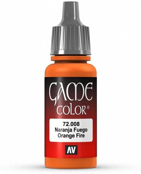 Vallejo Game Color Acrylfarbe Vallejo 72008 Orange Fire 17ml Airbrush Farbe