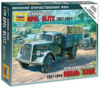 Zvezda 6126 1:100 WWII Deutscher 3t Transporter LKW-Modellbausatz,Plastikbausatz, Bausatz zum Zusammenbauen, detaillierte Nachbildung, unlackiert, grn