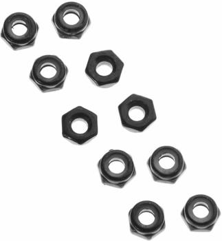 Axial AXIC1052AXA1052 Dünne Nylon-Sicherungssechskantmutter M3 Schwarz (10)