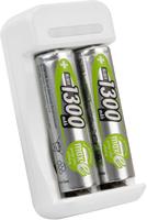 Ansmann 1001-0119-01, Ansmann Ladeger&auml;t Basic II inkl. 2 x AA 1300mAh Akku (2 Stk.,
