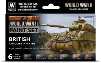 Vallejo Infantry (6x17ml) Color: WWII British Armour & Model (70.204)