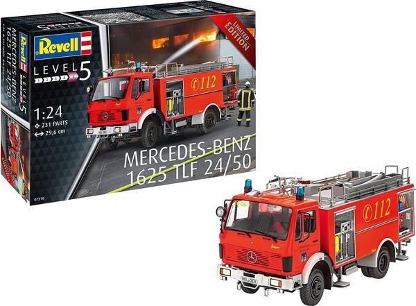 REVELL 07516 Mercedes-Benz 1625 TLF 24/50 Feuerwehrauto Bausatz 1:24