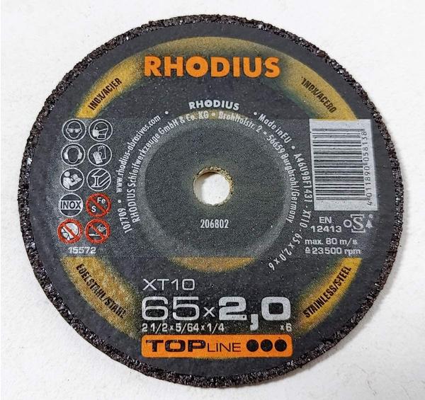RHODIUS XT10 MINI 206802 Trennscheibe gerade 65mm 6mm