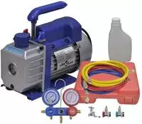 vidaXL Vakuumpumpe Einstufig mit 2-Wege-Verteiler-Manometer Set