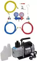 vidaXL Vakuumpumpe 50 L/min 2-Wege-Verteiler-Manometer Klimaanlagen