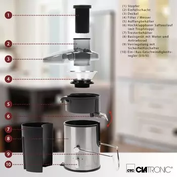Clatronic AE 3666 – Clatronic AE 3666: Der perfekte Automatikentsafter für Ihre Küche