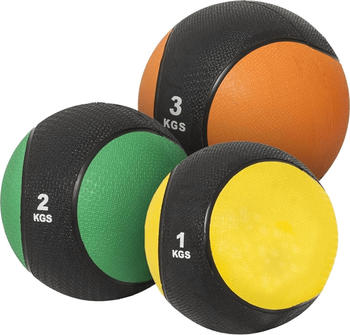 Gorilla Sports 6kg Medizinballset bestehend aus je 1x 1kg, 2kg und 3kg Medizinball