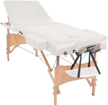 vidaXL 3 Zonen Massageliege mit Hocker weiß