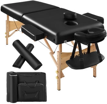 TecTake 2 Zonen Massageliege 187 x 59 x 65,5 cm schwarz