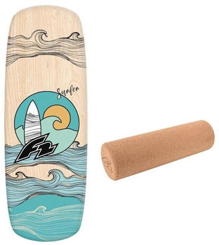 F2 Set Balance Board Pill 86x30cm mit Korkrolle braun NO SIZE
