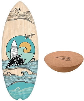 F2 Set Balance Board Halfshell 80x30cm mit Kork Halbkugel braun NO SIZE