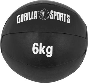 Gorilla Sports Medizinball aus Leder in Schwarz 1 10 kg schwarz 6kg