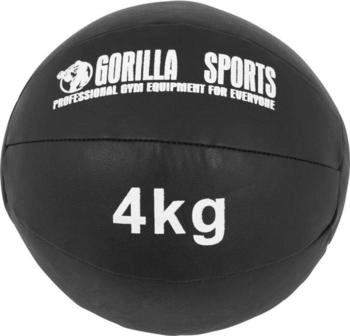 Gorilla Sports Medizinball aus Leder in Schwarz 1 10 kg schwarz 4kg