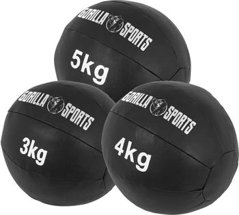Gorilla Sports Medizinball aus Leder in Schwarz 1 10 kg schwarz 12kg
