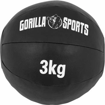 Gorilla Sports Medizinball aus Leder in Schwarz 1 10 kg schwarz 3kg