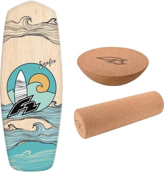 F2 Set Balance Board Tompstone 74x27cm + Halbkugel und Korkrolle braun NO SIZE
