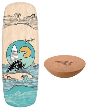 F2 Set Balance Board Pill 86x30cm mit Kork Halbkugel braun NO SIZE