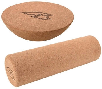 F2 Set Balance Board Halbkugel 30x10cm + Korkrolle 33x9,5cm braun NO SIZE