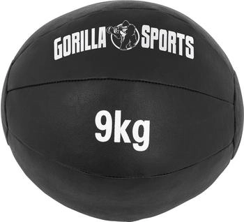 Gorilla Sports Medizinball aus Leder in Schwarz 1 10 kg schwarz 9kg