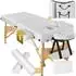 TecTake Massageliege Suman klappbar, 2 Zonen, Holz, weiß (Suman)