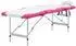 vidaXL Massageliege klappbar, 4 Zonen, Aluminium, weiß und rosa (146458)